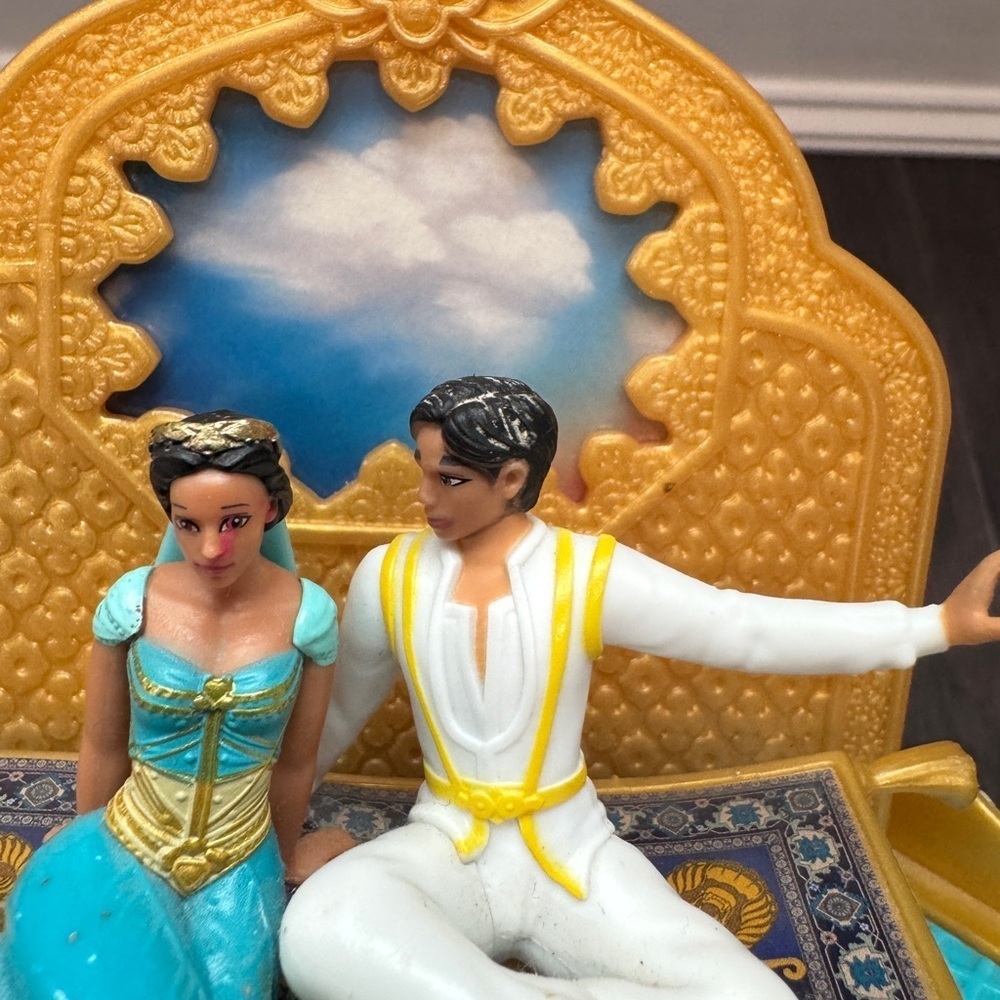 Disney Aladdin and Jasmine Musical Jewelry Box - Gold and Blue Kids Girls - Picture 6 of 7